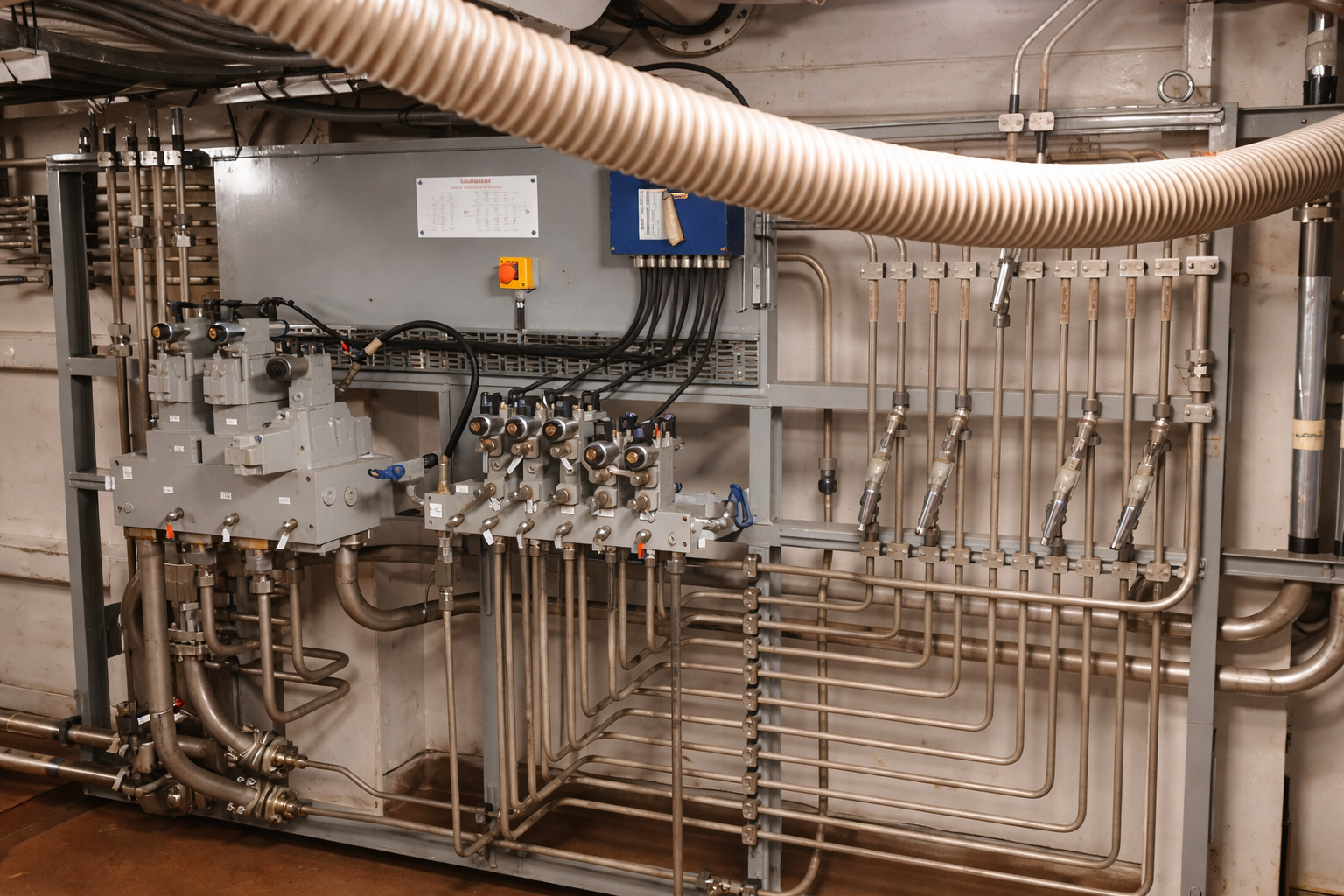 Instalación de sistemas hidráulicos en buque de la armada Española